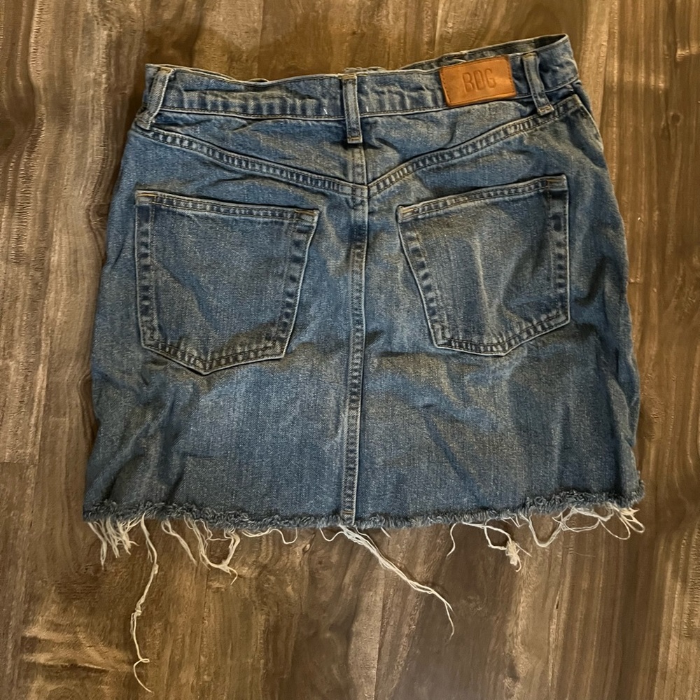 Distressed Denim Skirt by BDG #urbanoutfitters #jeanskirt #bdg #uo #denimskirt